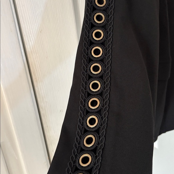 Black Grommet Sleeve Blazer Edgy Eyelet Statement Jacket Y2K Chic - Picture 4 of 6